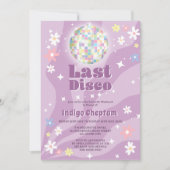 Invitation Super rétro disco fleurie week-end bachelorte (Devant)