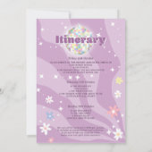 Invitation Super rétro disco fleurie week-end bachelorte (Dos)