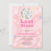 Invitation Super rétro disco fleurie week-end bachelorte (Devant)