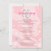 Invitation Super rétro disco fleurie week-end bachelorte (Dos)