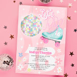 Invitation Super rétro disco floral roller skate Sweet 16<br><div class="desc">Continuez votre rythme avec notre Super Retro Disco Ball Floral Roller Skate Sweet 16 Pink Swirls Anniversaire Invitation! C'est une soirée roller disco dans une carte et la façon parfaite de se glisser dans votre sweet sixteen! Doté d'une jolie illustration rétro avec patinage turquoise à la menthe, boule disco des...</div>