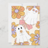 Invitation Super Retro Halloween Fantôme Fille anniversaire (Dos)