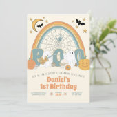 Invitation Super Retro Halloween Ghost Boy's Birthday (Debout devant)