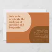 Invitation Super Rétro les années 70 Arche Forme Tan Mariage  (Devant)