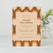 Invitation Super Retro les années 70 Brown Tendance Bat mitzv (Debout devant)