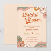 Invitation Super Retro les années 70 Daisy Fête des mariées f (Devant / Derrière)