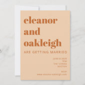 Invitation Super Retro les années 70 Design Bold Mariage en t (Devant)