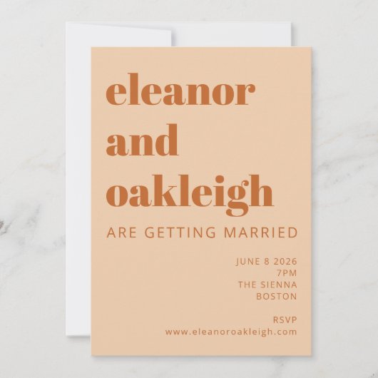 Invitation Super Retro les années 70 Design Bold Mariage en t (Devant)