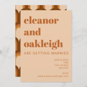 Invitation Super Retro les années 70 Design Bold Mariage en t (Devant / Derrière)