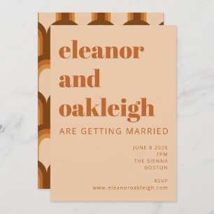 Invitation Super Retro les années 70 Design Bold Mariage en t
