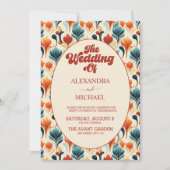 Invitation Super Retro les années 70 Floral Mariage (Devant)