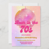 Invitation Super Retro les années 70 Let's Disco Anniversaire (Devant)