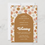 Invitation Super rétro noir ivoire orange foncé automne (Devant)