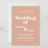 Invitation  Super Retro Orange les années 70 inspiré Mariage (Devant)