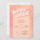 Invitation Super Retro Peach Pink Modern Logo Événement d'aff (Devant)