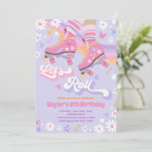 Invitation Super Retro Rainbow Roller Patinage Anniversaire f (Debout devant)