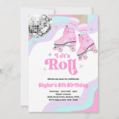 Invitation Super Retro Roller Ski Disco Anniversaire Fête (Devant)