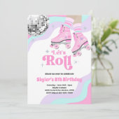 Invitation Super Retro Roller Ski Disco Anniversaire Fête (Debout devant)