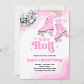 Invitation Super Retro Roller Ski Disco Anniversaire Fête (Devant)