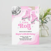 Invitation Super Retro Roller Ski Disco Anniversaire Fête (Debout devant)
