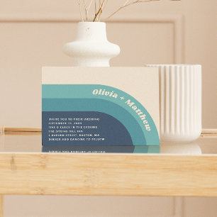 Invitation Super rétro vintage arc-en-ciel les années 70 mari