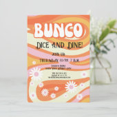 Invitation Super rose et orange Floral Bunco Dames Nuit (Debout devant)