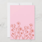 Invitation super rose rétro floral photo enregistrer la date (Dos)