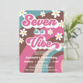 Invitation Super Seven est une Vibe rose turquoise fille 7e a (Debout devant)