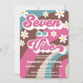 Invitation Super Seven est une Vibe rose turquoise fille 7e a (Devant)