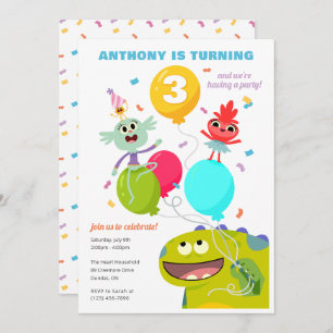 Invitation Super simple Anniversaire de Rhymington Confetti