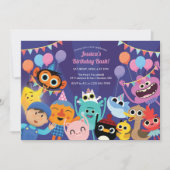 Invitation Super Simple Caractères Festive Anniversaire (Devant)