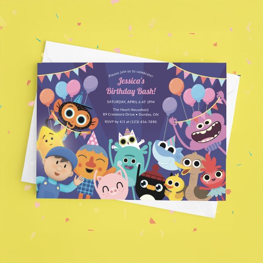 Invitation Super Simple Caractères Festive Anniversaire