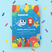 Invitation Super simple | Finny Shark Balloons Anniversaire