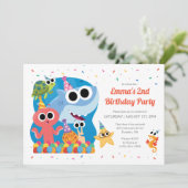 Invitation Super simple | Finny Shark Confetti Anniversaire (Debout devant)