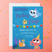 Invitation Super simple | Finny Shark Ocean Anniversaire