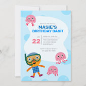 Invitation Super simple | Noodle & Pals Fête de natation (Devant)