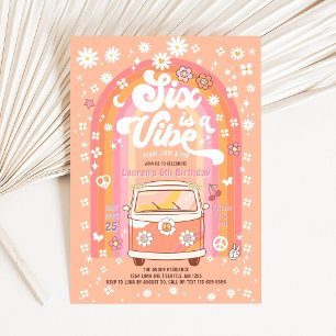 Invitation Super Six est un Vibe Van Bus 6e anniversaire