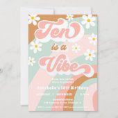 Invitation Super Ten est un Vibe rétro pastels 10e anniversai (Devant)