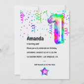 Invitation Super Tie Dye Balloon 1er anniversaire (Devant)