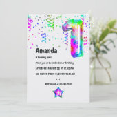 Invitation Super Tie Dye Balloon 1er anniversaire (Debout devant)