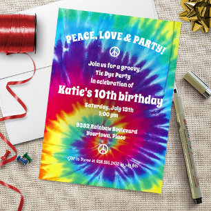 Invitation Super Tie Dye Hippie Party