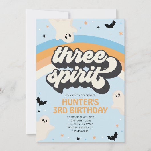 Invitation Super Trois Esprit Garçon 3e Anniversaire Hallowee (Devant)