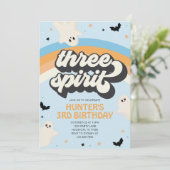 Invitation Super Trois Esprit Garçon 3e Anniversaire Hallowee (Debout devant)