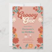 Invitation Super Un 1er anniversaire de fête Boho Hippy Vibes (Devant)