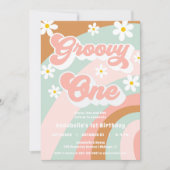 Invitation Super Un 1er anniversaire pastels boho girl (Devant)