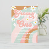 Invitation Super Un 1er anniversaire pastels boho girl (Debout devant)