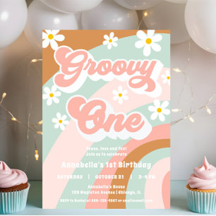 Invitation Super Un 1er anniversaire pastels boho girl