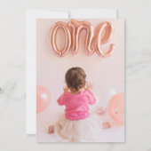 Invitation Super un 1er anniversaire rose et orange (Dos)