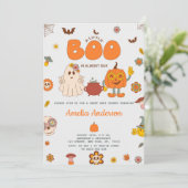 Invitation Super Un Petit Boo Doit Baby shower Halloween (Debout devant)