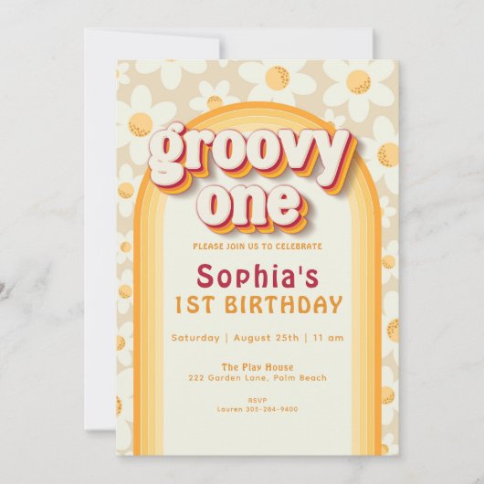 Invitation super un premier anniversaire | Boho Da (Devant)